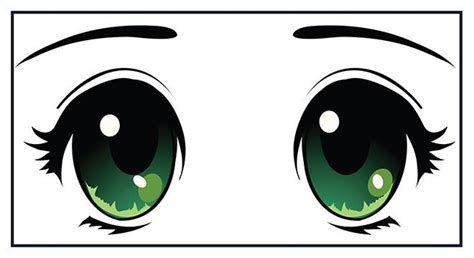 Adorable Cute Big Beautiful Anime Eyes Cartoon Green
