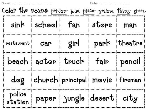 The second is a verb. 19 Best Images of 1st Grade Grammar Worksheets Nouns And ...