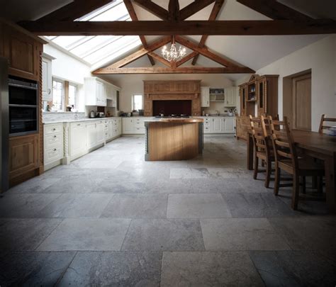 But because it's a room you'll likely spend a lot of grouted stone looks are also very popular in kitchens. New Montpellier Limestone Floor Tiles - Traditional - Kitchen - london - by Lapicida Stone Group