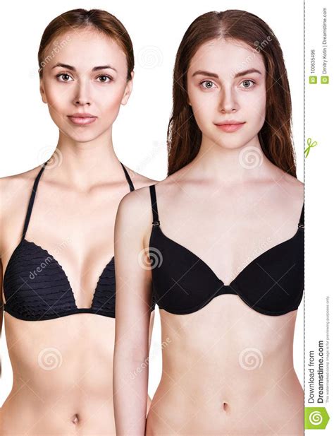 Collage Of Womans Perfect Body In Black Underwear Stock Photo Image Of Breast Front