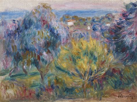 Pierre Auguste Renoir 1841 1919 Paysage Arbre Jaune Au Premier