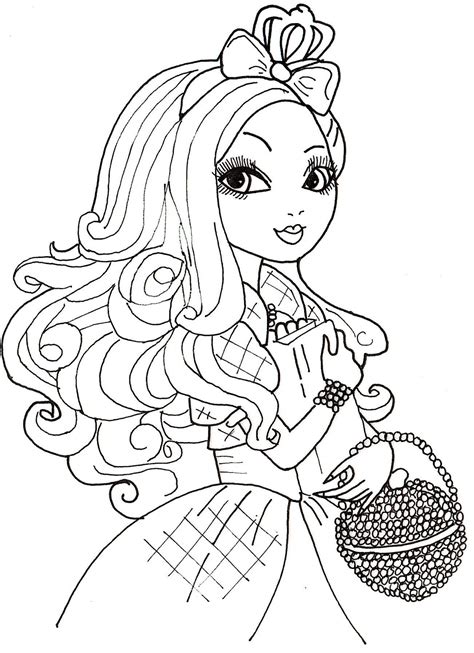 Free Printable Ever After High Coloring Pages Apple White Coloring Sheet