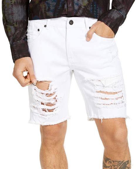 Inc International Concepts Mens White Ripped Denim Shorts Created For Macys And Reviews
