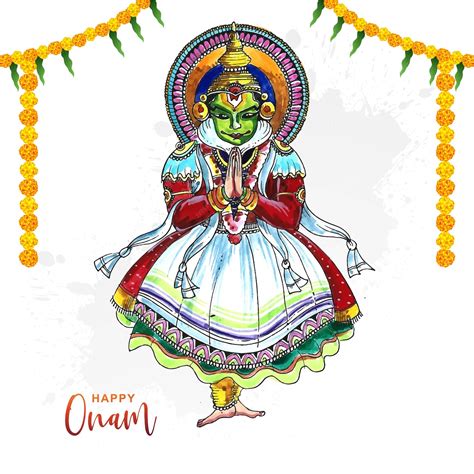 Feliz Festival Onam Del Sur De La India Kerala En Diseño De Acuarela