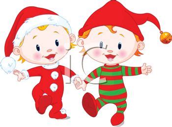 Download 8,902 christmas cartoon free vectors. Royalty Free Clipart Image: Twin Toddlers Holding Hands ...