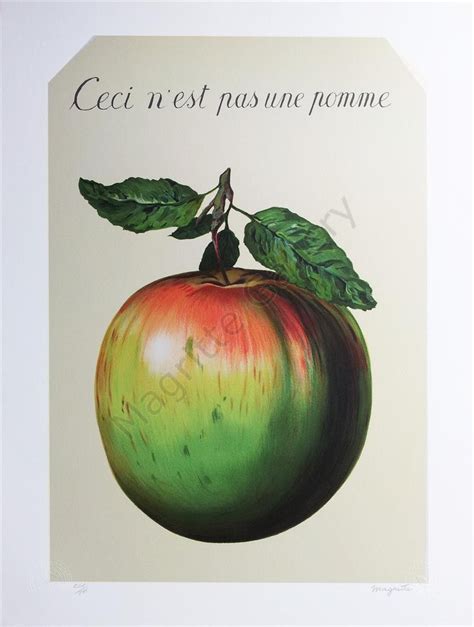 Ceci Nest Pas Une Pomme 60 X 40 Cm Color Lithograph From An Edition