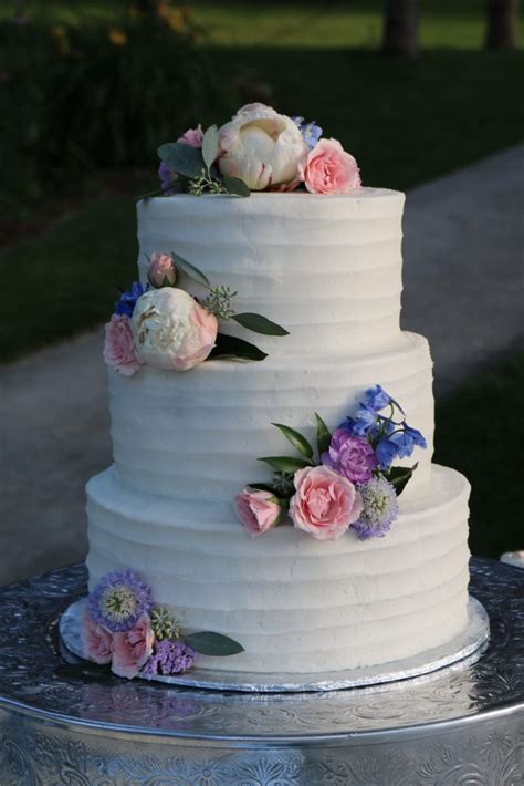 3 Tier Flutedlined Buttercream Textured Wedding Cake Rexburg Cakes