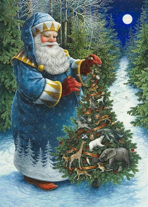 Old World Santa Рождественские картины Рождественское художественное