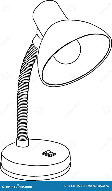 Outline Lamp Table Stock Illustration Illustration Of Desktop 101458223