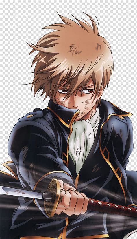 Okita Sougo Render Brown Haired Male Anime Character Transparent