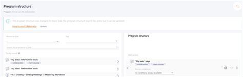Updating A Program Structure Lms Collaborator Knowledge Base