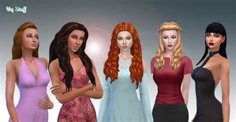 Mystufforigin Girls Long Hair Pack 14 Sims 4 Hairs All In One Photos