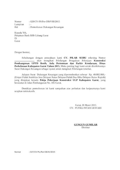 Docx Surat Dukungan Keuangan Dokumentips