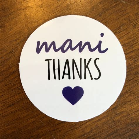 Mani Thanks Round Stickers - Unicorn Smiles