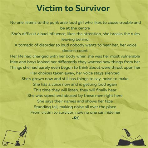 From Victim To Survivor Poem New Pathways