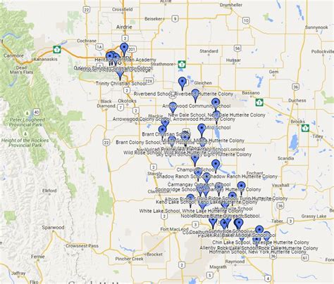 Palliser School District Map Of Schools South East Of Calgary