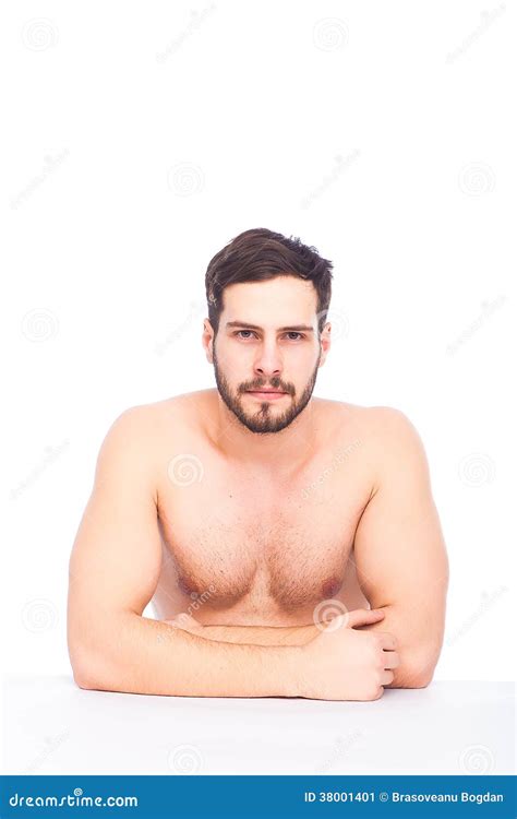 Uomo Mezzo Nudo Serio Immagine Stock Immagine Di Mattina