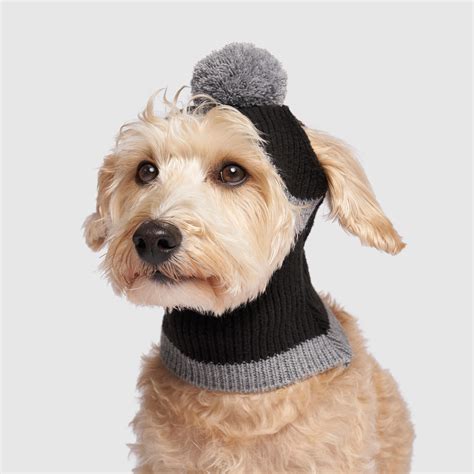 Black Snood Beanie For Dogs With Ear Holes Canada Pooch