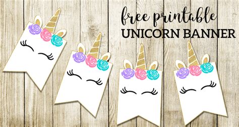 Free Printable Unicorn Decorations Party Banner Paper Trail Design