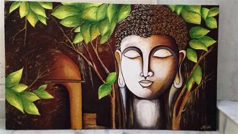 Buddha Acrylic Canvas Painting Painting By Mudita Mehra Pixels