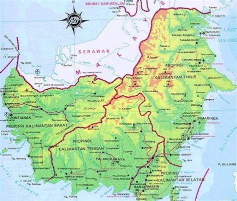 Visit Borneo Kalimantan Map