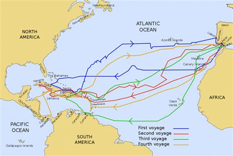 Printable Map Of Christopher Columbus Voyages Printable Maps