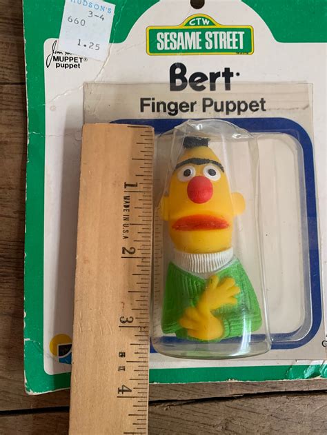 Vintage Sesame Street Bert Finger Puppet Jim Henson Muppet Etsy