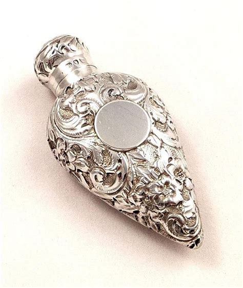 Antique Victorian Sterling Silver Heart Perfumescent Bottle 1892