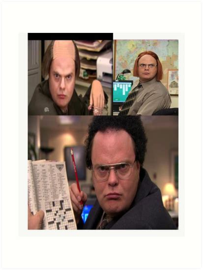 The Wigs Of Dwight Schrute Art Print By Highpawdesign Redbubble