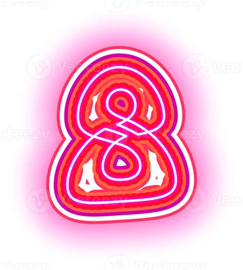 Pink Neon Letters Logo Number 8 33558437 Png