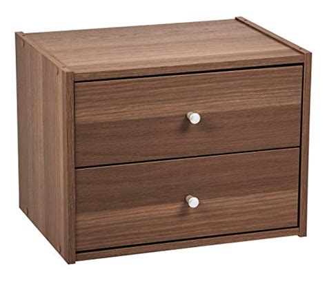 Iris Usa 2 Drawer Modular Wood Stacking Storage Box For Office Closet