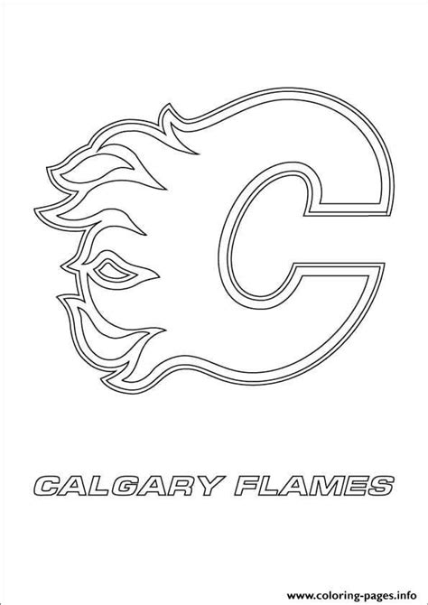 Print Calgary Flames Logo Nhl Hockey Sport Coloring Pages Sports