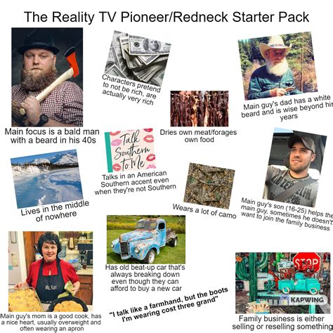 Reality Tv Pioneerredneck Starter Pack Rstarterpacks Starter
