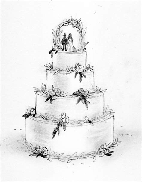 Wedding Cake Drawing Cake Sketch Wedding Cake Vector