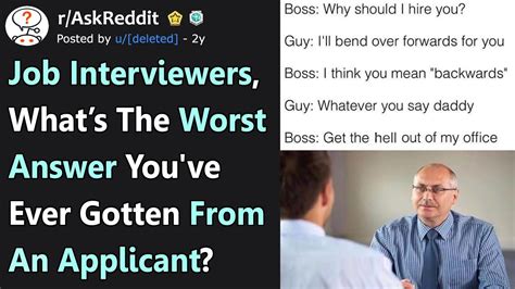 Job Interviewers What Is The Worst Answer Someone Gave You R