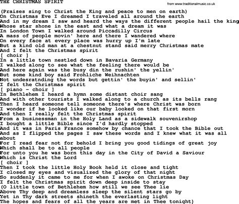 johnny cash song the christmas spirit lyrics