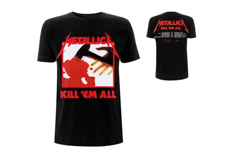 metallica kill em all tracks official men s short sleeve t shirt