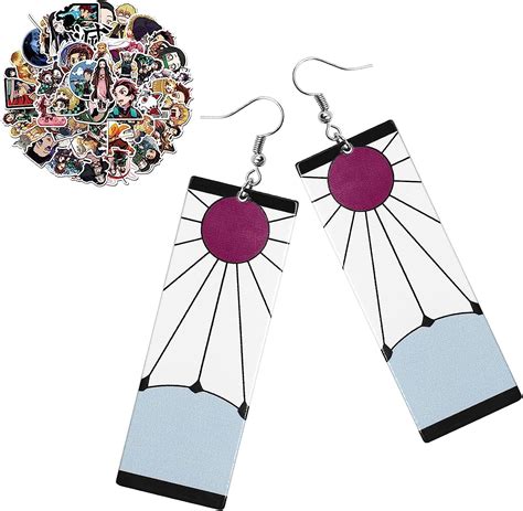 Buy Tanjiro Earrings Stickers Set，hanafuda Earrings And Nezuko Sao Diy