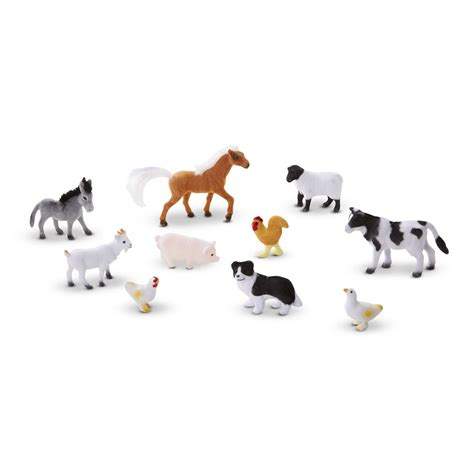 Melissa And Doug Farm Friends 10 Collectible Farm Animals Playscapes