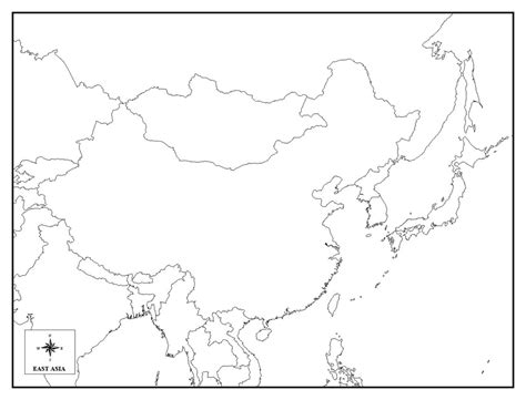 Blank Political Map Of East Asia