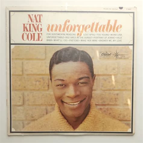 Nat King Cole Unforgettable Songs By Nat King Cole Vintage Vinyl Lp