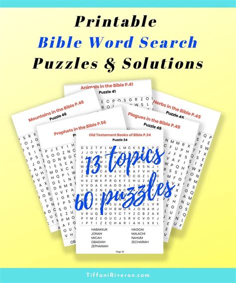 Large Print Bible Word Search Puzzle Book Printable For Adults And