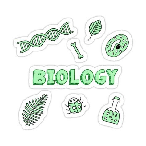 Green Biology School Subject Sticker Pack Sticker For Sale By