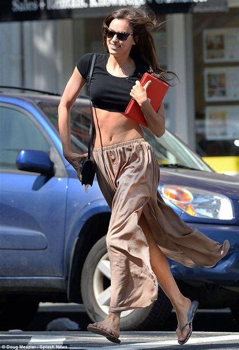 Everyone Moves Faster In Manhattan Irina Shayk Shows Off Her Toned Tummy In Short Cropped Top