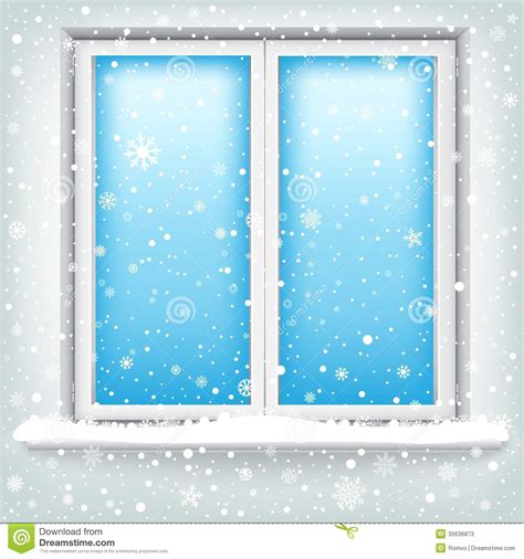 Window And Snow Stock Vector Illustration Of Orange 35636873