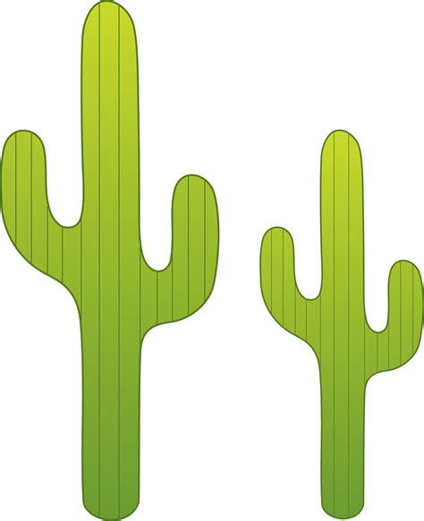 Two Saguaro Cacti Free Clip Art
