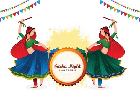 Indian Womens Playing Garba In Dandiya Night Navratri Dussehra Festival