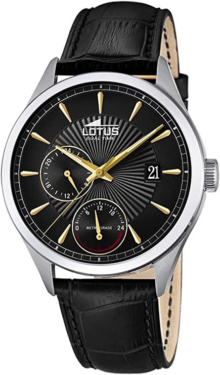Lotus Watches Mens Multi Dial Quartz Watch With Leather Strap 185776