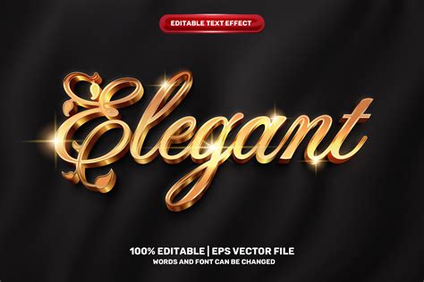 Elegant Gold 3d Text Effect Grafica Di Agungkreatif · Creative Fabrica