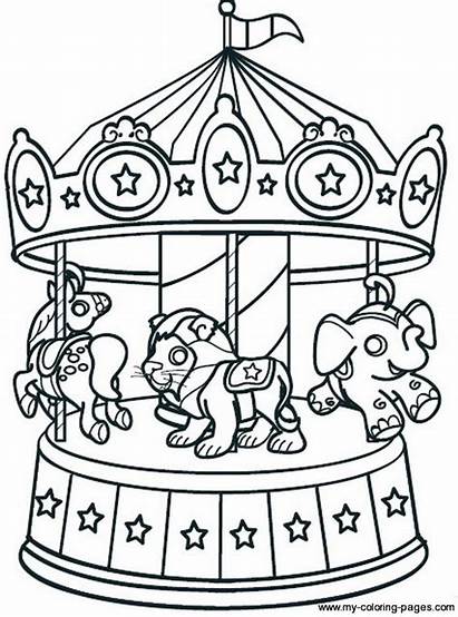 Coloring Carnival Pages Summer Carousel Printable Sheets